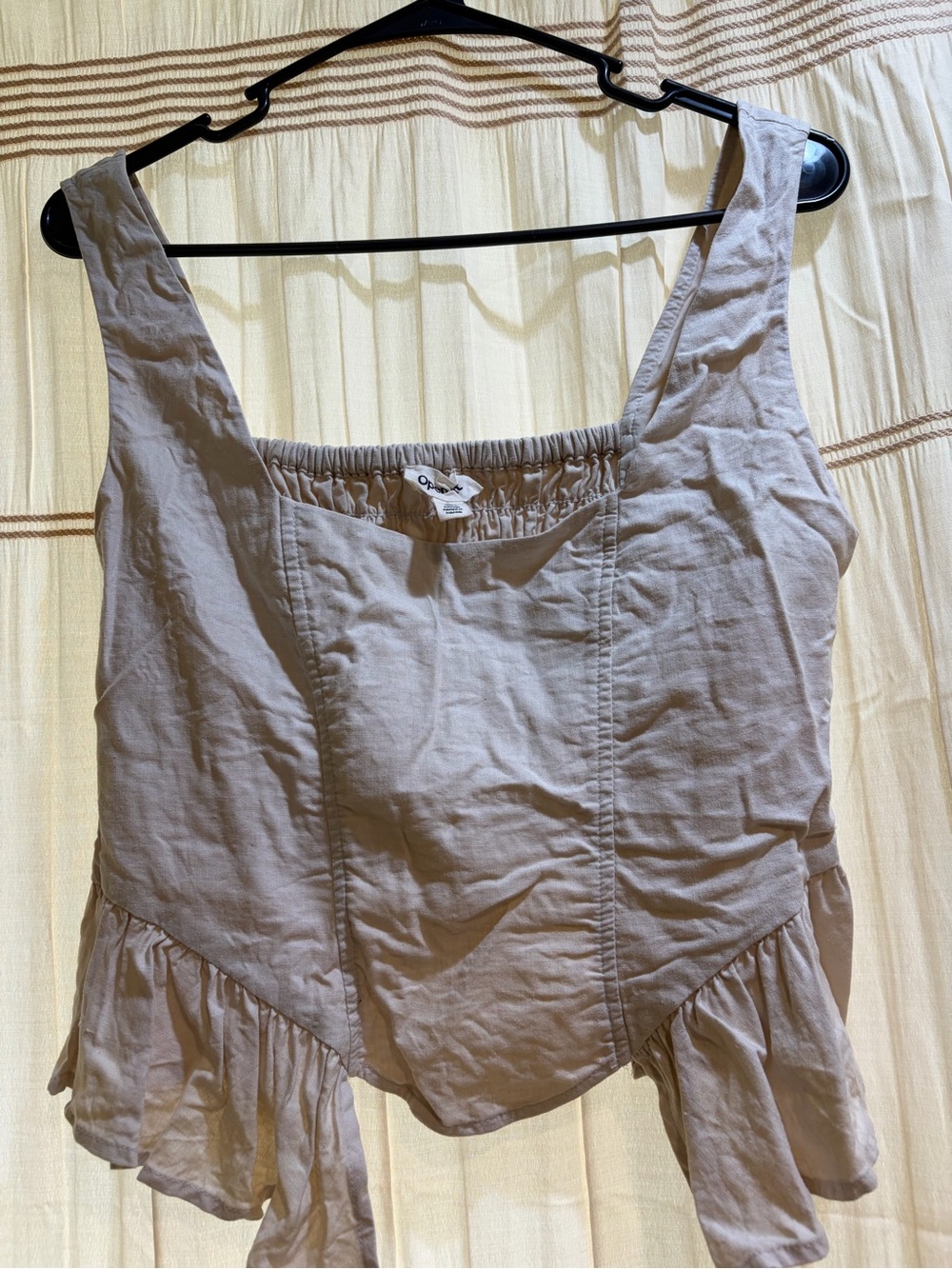 Women’s Cream Ruffled Tank Top
